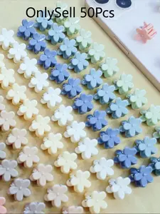 50 Pcs Flower Hair Claws, Random Color Morandi Style, Fashionable for Girls & Adults, Daily & Festival Use, Trendy Accessory, Flower Hair Clip