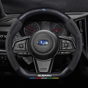 Car Suede Carbon fiber Anti-slip Ventilate Steering Wheel Cover For Subaru STI Brz Wrx Xv Ascent Forester Outback Impreza Legacy