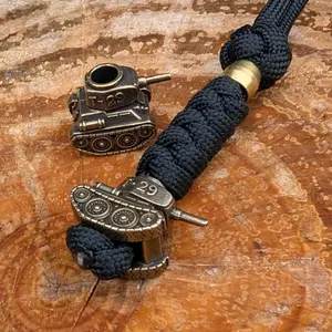 DIY Tank Brass Paracord Bead 1 Pcs