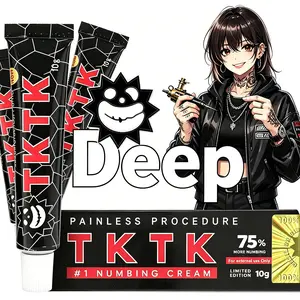TKTX Tattoo Numbing Cream (2+1 Pack) - ForMemorial DayTattoos - Limited Edition Painless Procedure75%+99.99% Very Strong 10g