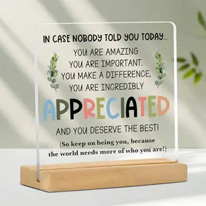Inspiring Desktop Decoration for Office and Home, Gratitude Gift for Employees and Colleagues, Motivational Quote Acrylic Decor