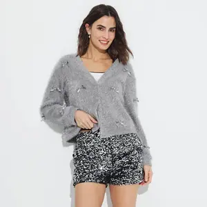 Women's Bow Embellished Cardigan - Wild Fable