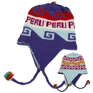 NWT Peru Peruvian Alpaca Trendy Handmade Soft Knit Reversible Chullo Beanie Hat