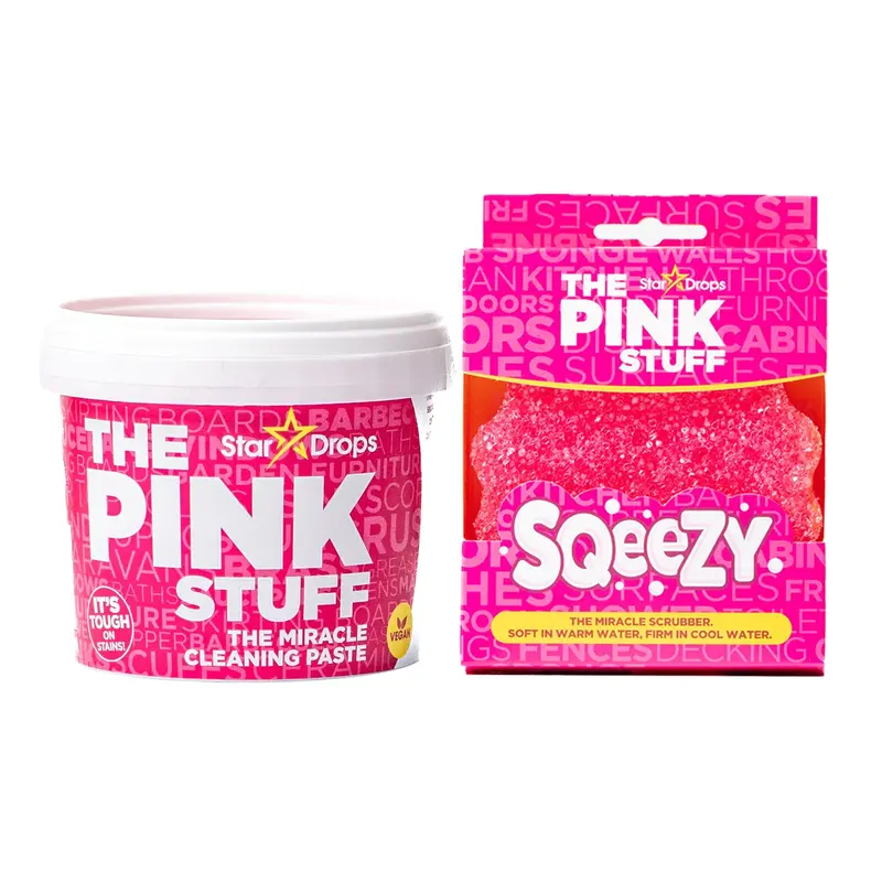 Cleaning Paste & SQeeZY Scrubber Sponge Bundle – All-Purpose, Non-Scratch Cleaner for Kitchens, Bathrooms, Walls, Floors, Pots, Grout, and More miracle cleaning