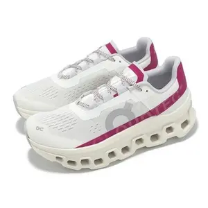 On Running Women's Cloudmonster in Ivory/Grenadine