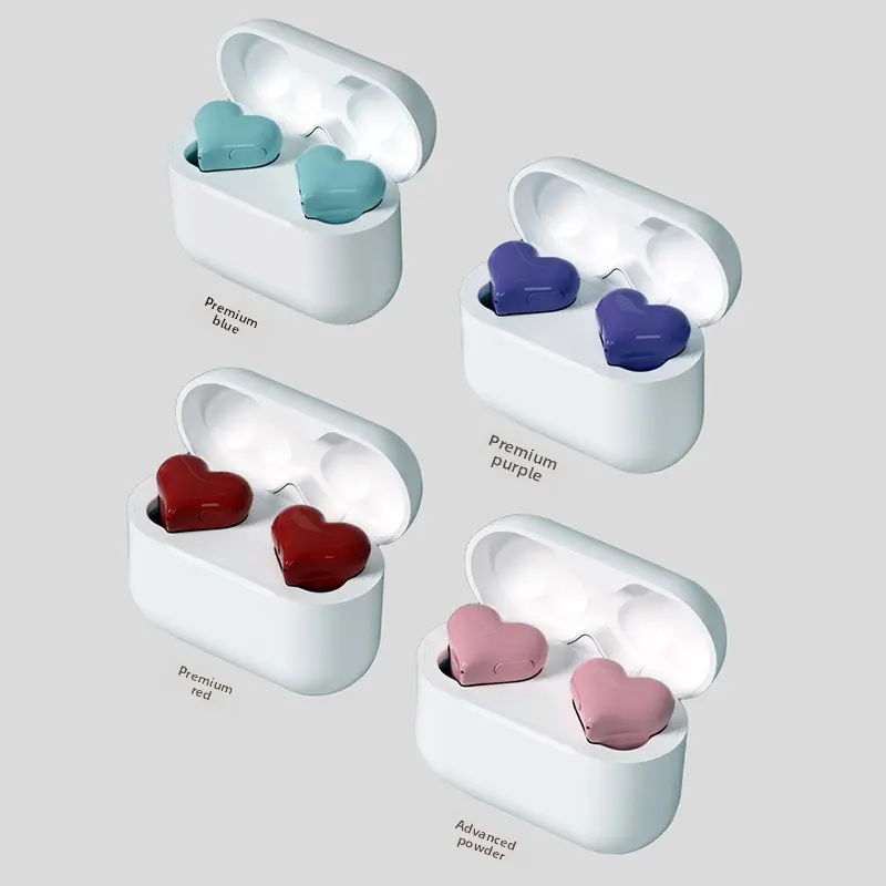 Heart-Shaped In-Ear Bluetooth Earbuds - Audio Electronic Headphones with Long Battery Life, Noise Reduction, Ideal Gift