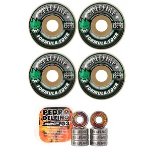 Spitfire Skateboard Wheels 52mm 101A F4 Conical with Bronson Pro G3 Bearings