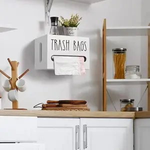 【Local Shipping】Wall-Mounted or Countertop Trash Bag Holder & Dispenser | Space-Saving PP Plastic Bag Organizer for Kitchen, Bathroom, Bedroom | Under-Sink Storage Solution with Easy Tear-Off Design | Durable & Compact for Grocery Bags