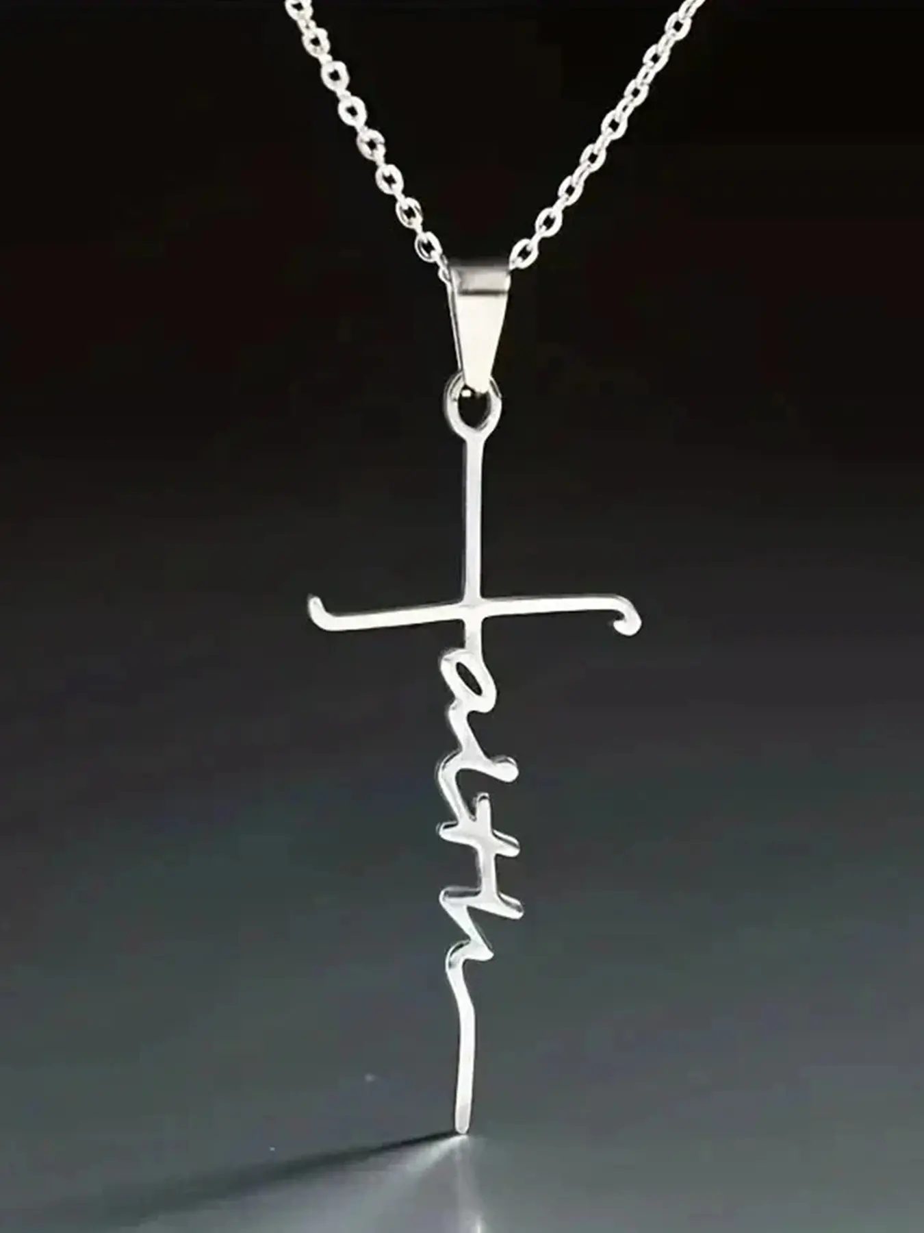 S925 Sterling Silver Faith Cross Necklace, Fashion Cross Pendant, Religious Cross Pendant, Cross Pendant Jewelry, Pendants Jewelry, Creative Personalized Design, Perfect Gift for Valentine's Day & Birthday, Symbol Necklace