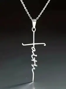 S925 Sterling Silver Faith Cross Necklace, Fashion Cross Pendant, Cross Pendant Jewelry, Creative Personalized Design, Perfect Gift for Valentine's Day & Birthday