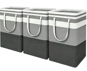 3-piece waterproof bathroom laundry basket set, freestanding dirty clothes storage bin, foldable large-capacity bathroom clothing organizer with handle bedroom Cordless Travel Bag Vacuum