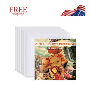 20 Clear Vinyl Record Sleeves, 12" LP Outer, 12.75" x 12.75", 3.2 Mil