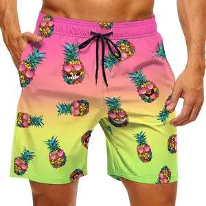 Guliorts Men's Dissolving Swim Trunks Prank Shorts Funny Gift for Brother Boyfriend Bachelor Beach Party in The Swimming Pool Green and Blue XL with Pineapple Design