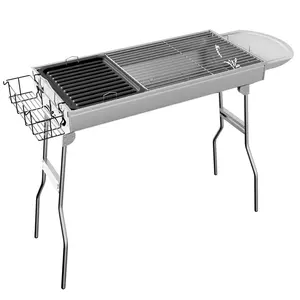 Barbecue Charcoal Grill, Stainless Steel Folding Portable BBQ Tool Kits for Outdoor Cooking Camping Hiking Beach Picnics Tailgating Backpacking or Any Outdoor Event wood stove