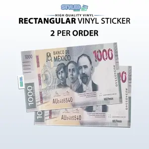 1000 PESO rectangle vinyl sticker