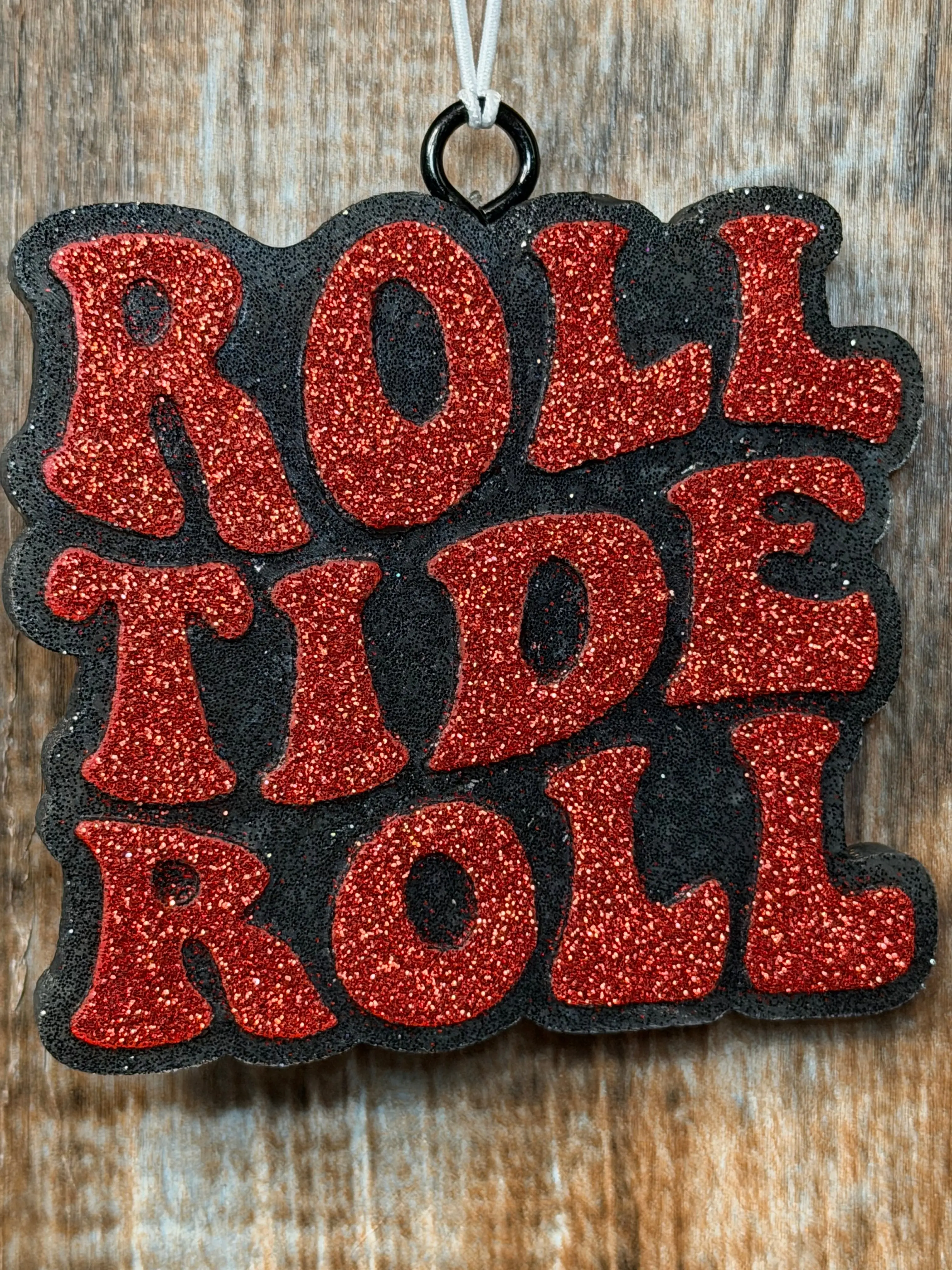Roll Tide Football Car Freshie – Strawberry Bliss Scent | Crimson Glitter Air Freshener