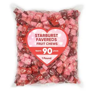 Strburst Favereds Fruit Chews 1 Pounds of Approx 90 Individually Wrapped Chewy Candy Pieces - Bulk Candy Fruit Snacks Strawberry, Cherry, Fruit Punch & Watermelon Flavors, Sweet Candy Snacks For Kids & Adults, Perfect for Candy Buffet and Holiday Treats