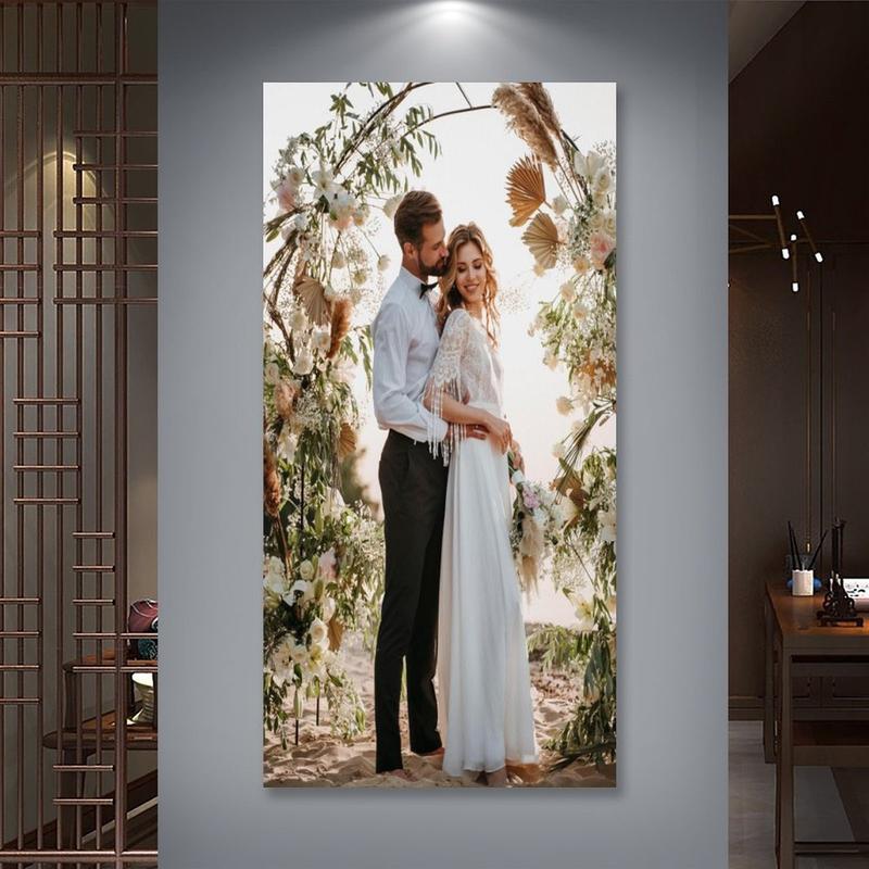 Extra Large 24*48-inch Custom Framed Canvas Family Portrait Wedding photos - Perfect Gift for Friends and Families | Ideal Room Decor, Wall Paintings for Living Room, Living Room Wall Decor, Highquality Print,Christmas decorations, Christmas gifts