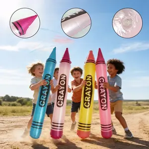 2pcs Inflatable PVC Crayon Props, Large Inflatable Crayon Decorations, Giant Crayon Pencil Toys for Party Decoration, Photo Props