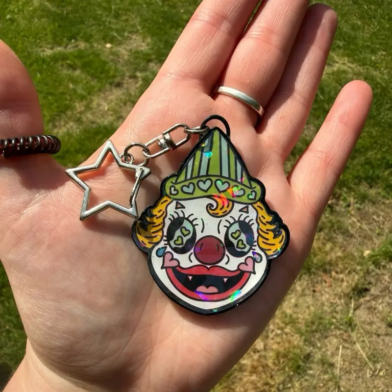 Handmade Creepy Clown Keychain