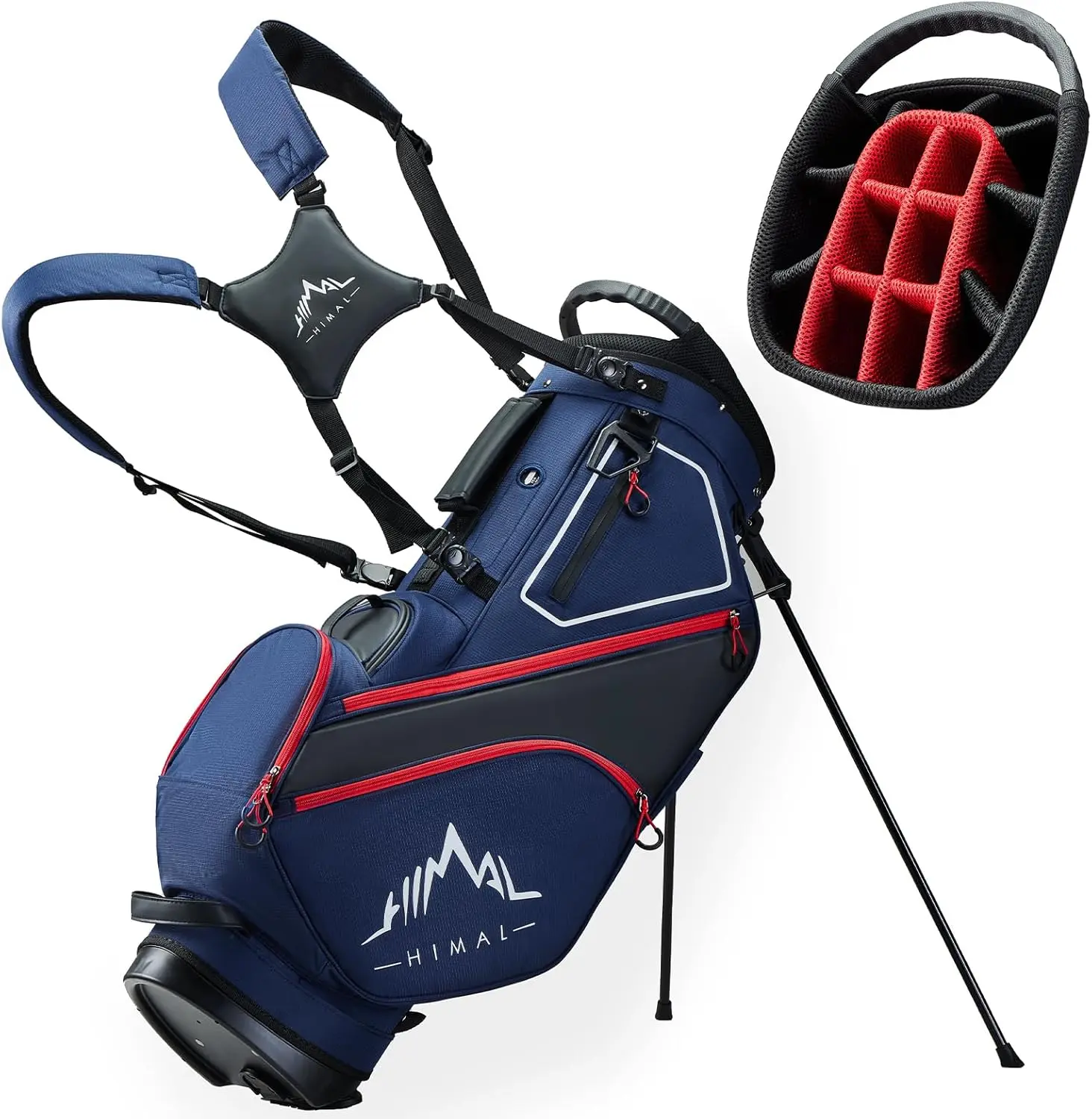 UNIHIMAL 14-Way Dividers Lightweight Golf Stand Bag - Essential Golf Accessory, Equipment Bag for Men with Multiple Pockets, Dual Strap and Rain Cover Hood, Golf Equipment Bag