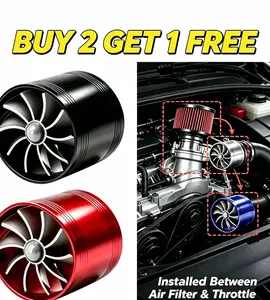 Buy 2 Get 1 Free Fuel Saving Cars Accessories Air Intake Fuel Saver Dual Fan Supercharger Power Air Intake Turbonator with 3 Non-Slip Rubber Holder for Turbine Gas Saver Turb