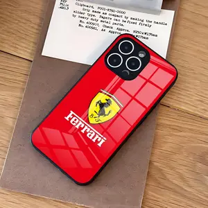 S-sports F-FerrariSE Phone Case For iPhone 17 Air 16 e Pro Max 15 14 13 Mini 12 Pro 11 Max Plus Black Glass Cover