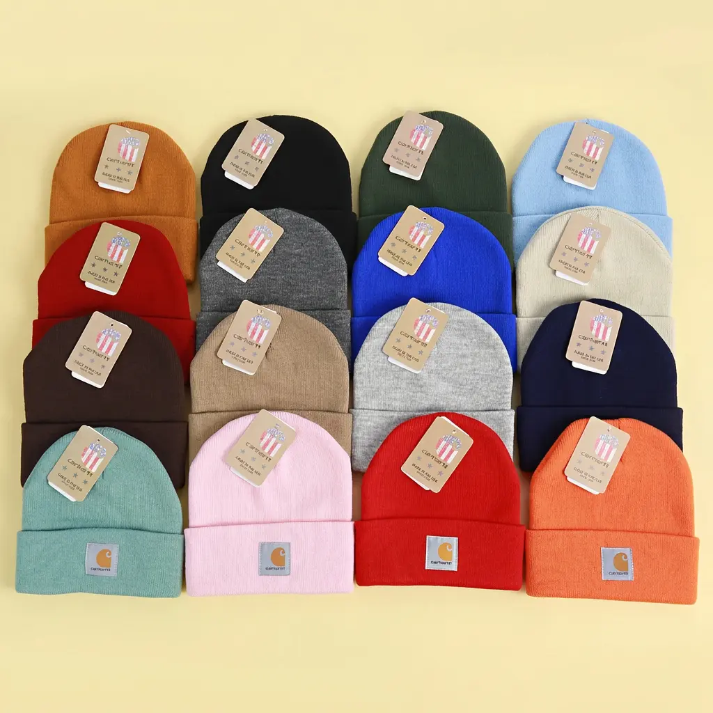 Unisex Cuffed Knit Beanie Hat, Windproof Warm Ear Cover Winter Cap Outdoor Casual Street Fashion Hats for Men & Women
