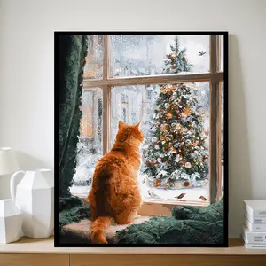 Painting by Numbers Kits for Beginner Digital Oil Painting Kits Drawing DIY Acrylic Arts Craft Kit Gift for Home DecorWinter Christmas scenery