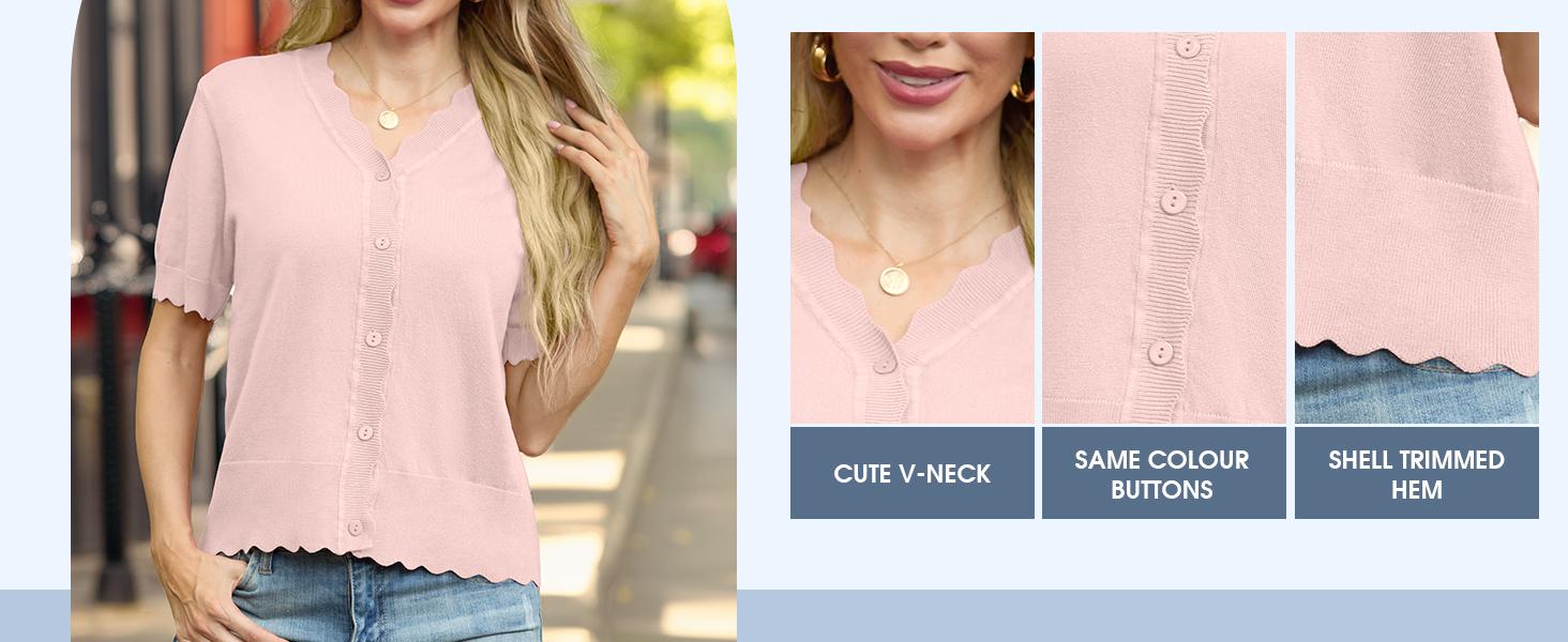 GRECERELLE Womens Summer Short Sleeve Lightweight V-Neck Knit Sweater Cropped Cardigan Shrug for Dressy GRECERELLE Womens Summer Short Sleeve Lightweight V-Neck Knit Sweater Cropped Cardigan Shrug for Dressy