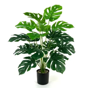 29" Large Artificial Monstera Plant – Faux Tropical Foliage with White Planter, Ideal for Home Living Room, Patio, Porch, Bathroom & Outdoor Decor
