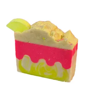 Lemon Cookie Bar Organic Cold Process Swirl Soap with Frosting. Handmade All Natural Shea Butter Soap Bar. Creamy Hydrating Lather Gentle Moisturizing Blend