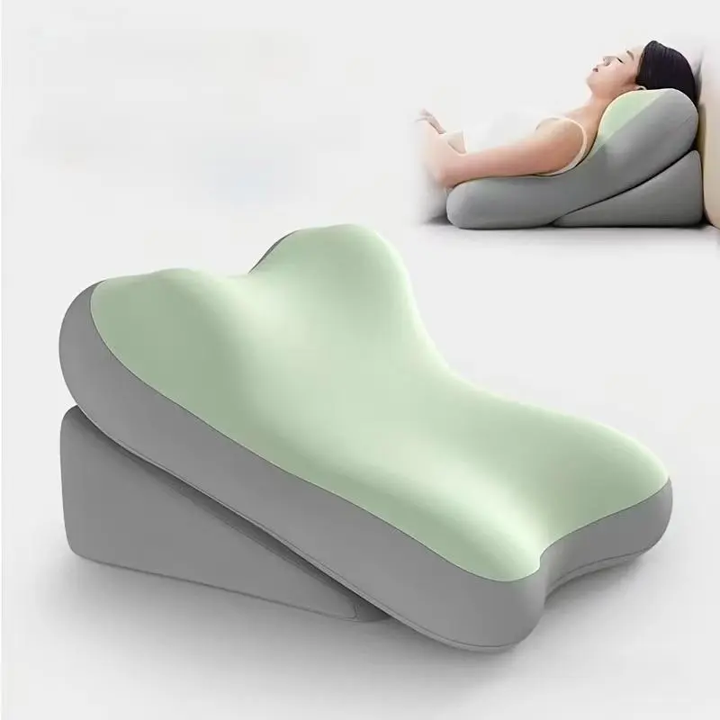 Memory Foam Mattress and Pillow for Lying, Sitting, and Reclining, Featuring Adjustable Back Support, Ergonomic Reading Pillow, Neck and Waist Protection, and A Multi-functional Elevation Pad for Relaxation and Gaming