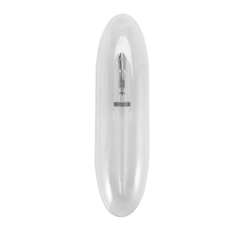 Standard 0.5mm Nib Transparent Fountain Pen with High-Capacity Eyedropper, Writing Supplies for Students, Office-School Stationery, Gray Gift Pen
