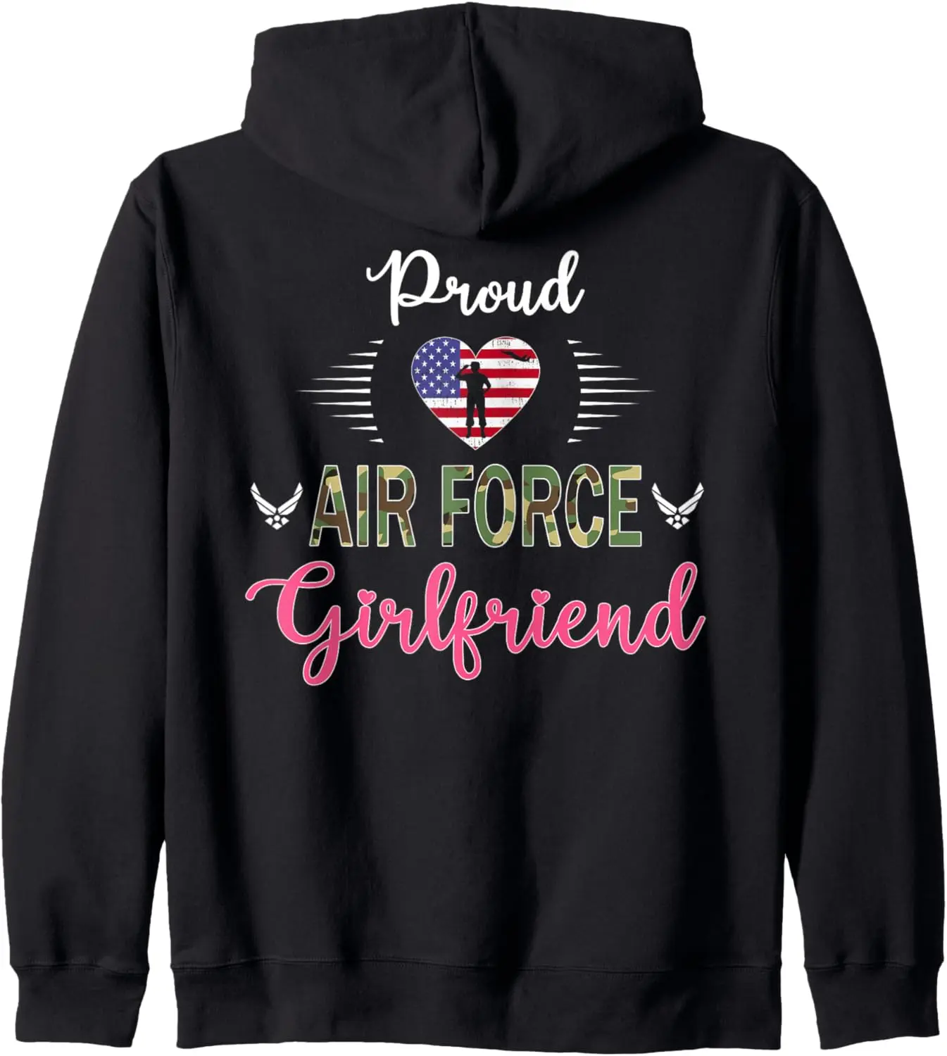 Proud Air Force Girlfriend-US Air Force Veteran Girlfriend Pullover Hoodie