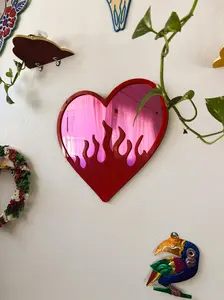 Burning Love Heart Mirror