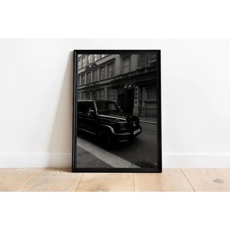 Mercedes Poster Car Print Black and White Wall Art Mercedes G-Class Poster Car Poster ,Product without frame
