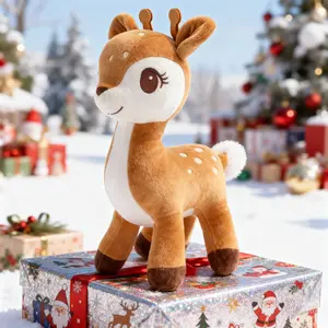 Sika Deer Doll Stuffed Animal Toys Plush Christmas Deer Christmas Decoration Christmas Toy Brawn 12"