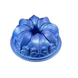 Fleur De Lis Non Stick Bundt Cake Pan 24*9.5 cm Tin Blue