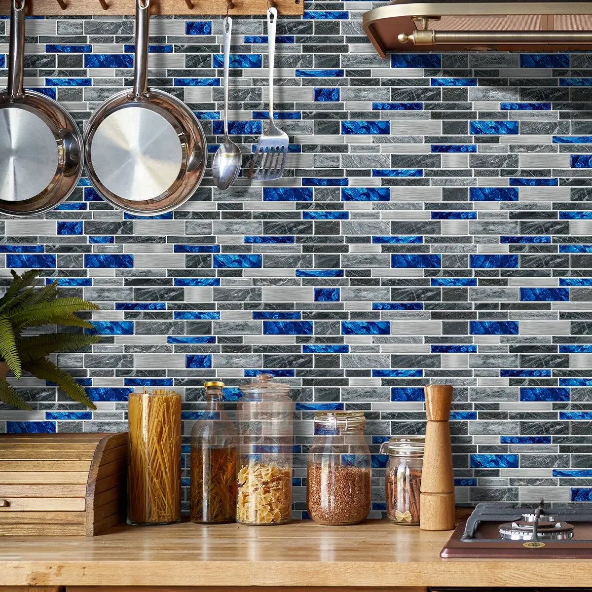 Self-Adhesive Faux Marble Ceramic Tile Wall Decals, Peel & Stick Instantly, Waterproof & Stain-Resistant, 36-Piece Set, Kitchen Bathroom Decor