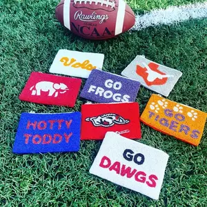 Stylish and Unique Beaded Accessory for College Football Gameday Pouch