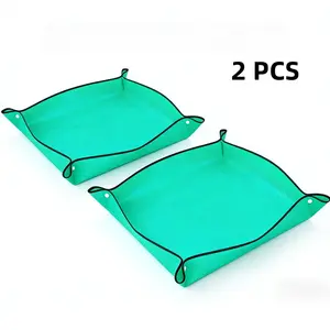 Large Potting Mat Set, 66x66cm/100x100cm, Thick Foldable Waterproof Garden Pad, Portable Soil Control, Durable Pe Material, Grass