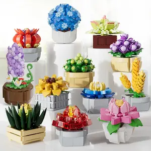 100pcs Mini Plant Rose Flower Building Blocks,Easy to Assemble Educational Toys for Kids 3+ Safe ABS Material DIY Gift for Home Birthdays Christmas Halloween Party Favors Black Friday New Year Valentine's Day Easter, Mother's DayTable Decoration