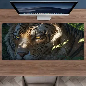 Majestic Tiger Jungle Mouse Pad - Non Slip Rubber Large Desk Mat for Office Gaming Wild Decor, Wildlife Lover Gift for Men Women
