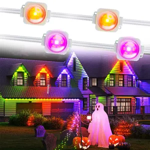MIMIRGB Waterproof Outdoor Eaves Lights with App Control Remote IP67 Waterproof LED Lights Music Sync Outside Light for Christmas Halloween Garden House Decorations