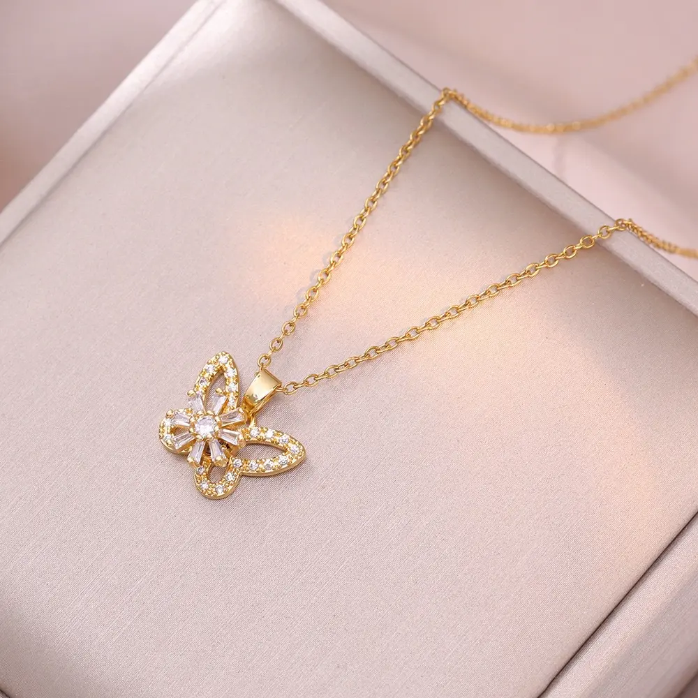 X1041 Golden Butterfly Necklace