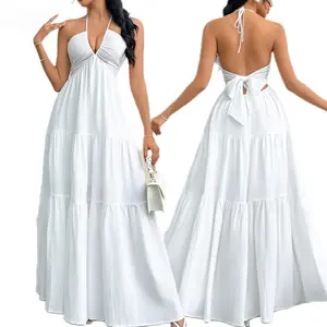 Seya Women's Casual A-Line Backless Dress for Beach Holiday Vacation Ladies Summer Clothes, Women's Clothing, Womenswear, Dresses for Party, Minimalist A Line Dress , Perfect for Summer Elegant Sleeveless Lounge