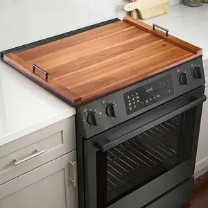 Acacia 30 inch Noodle Board Wooden Stove Top Covers for Electric Stove Stove Gas Cover with Handles - Sink Cover for Counter Space - Kitchen Sink Cover for Counter Space - Large Serving Tray