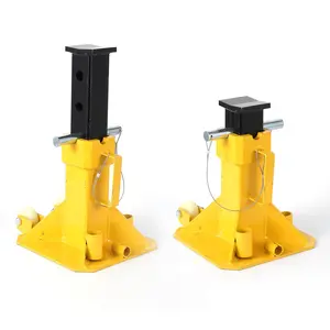 Garvee 22 Ton Jack Stands,Heavy Duty Pin Type Car Jack Stand with Lock,2 Caster Wheels AndWide Base Safety Design for Supporting Trucks, Trailers and Equipment,Adjustable Height 13.8"-19.7",Yellow,1 Pair