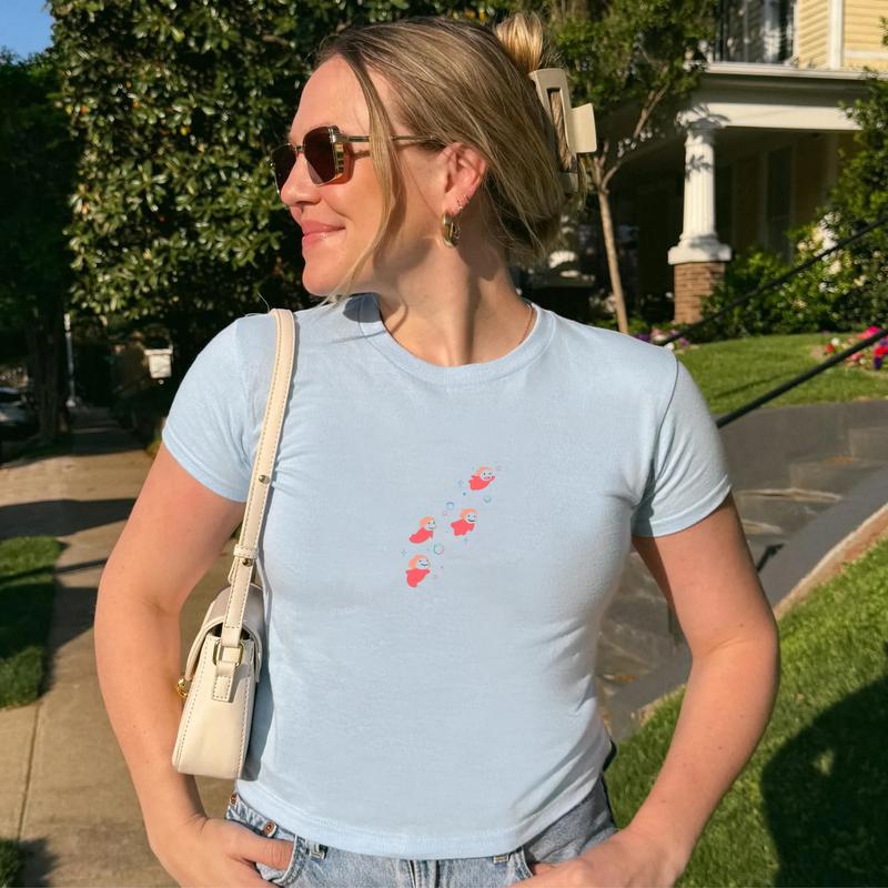 Ponyo On The Cliff By The Sea Baby Tee, Ponyo Baby Tee, Ghibli Baby Tee, Gift for Ghibli Fan, 90s Style, Y2K